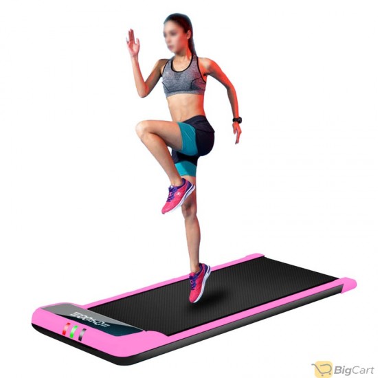 BODY BUILDER TREADMILL REMOTE CONTROL LOW NOISE DAMPING MULTIFUNCTION TREADMILL, W/ REMOTE CONTROL HIGH-DEFINITION LED DISPLAY FOR INDOOR FITNESS-38-33-1194 Pink
