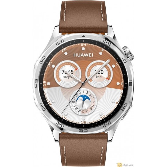 HUAWEI WATCH GT 5  46mm Smart Watch - Sharp Edge Design - Up to 14 Days Battery Life - Professional Sports - Health Tracking - iOS & Android + FreeBuds 5i Earphones & Strap Brown - HUAWEI WATCH GT 5 46mm