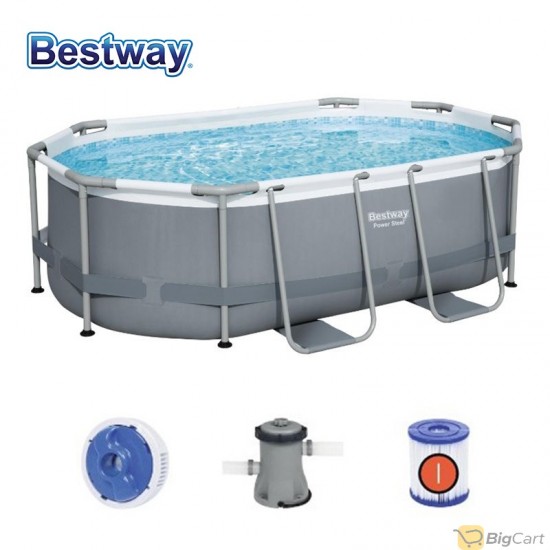 Bestway Power Steel Oval Pool Set+Filter Pump 3.05M X 2.00M X 84Cm 26-5614A