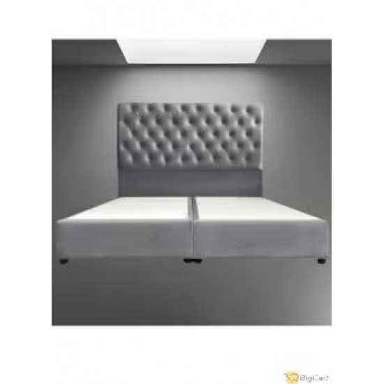 Wooden Bed Decor with Velvet Upholstery in Modern Luxury Design - 190x90Gre