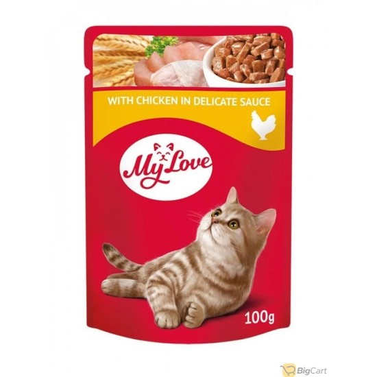 My Love chicken wet cat food packet