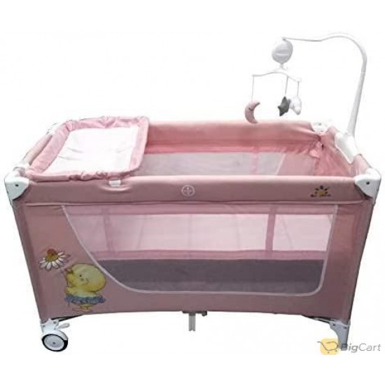 BABY LOVE PLAYPEN TWO LAYERS WITH TOYS 27-612P-PINK