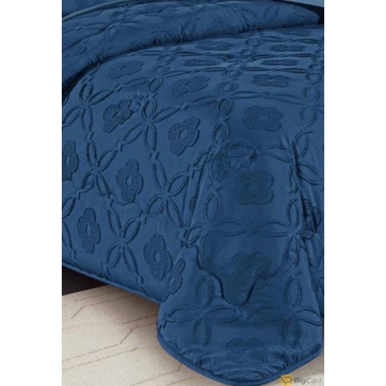  Set Double bed comforter with a prominent pattern, consisting of 6 pieces blue