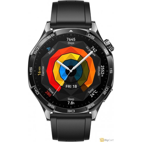 HUAWEI WATCH GT 5  46mm Smart Watch - Sharp Edge Design - Up to 14 Days Battery Life - Professional Sports - Health Tracking - iOS & Android + FreeBuds 5i Earphones & Strap Black - HUAWEI WATCH GT 5 46mm