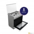 Aro Freestanding Gas Oven 5 Gas Semi Inox (Table Top, Front Panel, Drawer Inox, Painted) with Cooling Fan RO-9060GSKS-CF