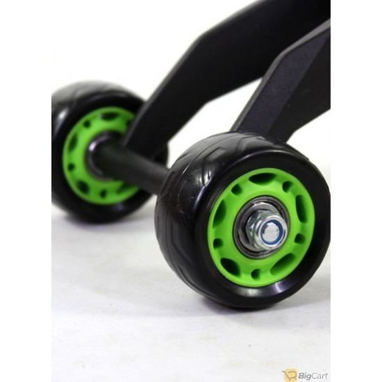 عجلة تمارين البطن  بأربع عجلات أسود/أخضر