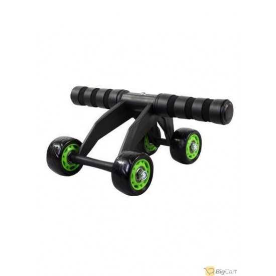 عجلة تمارين البطن  بأربع عجلات أسود/أخضر