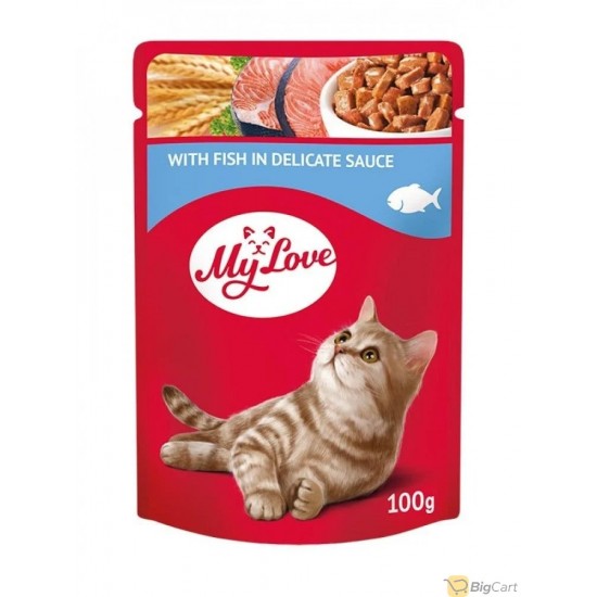 My Love sachet of wet cat food with fish 100g