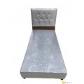 Timeless Luxury: Classic Wooden Box Bed with Faux Leather Backrest (90x190 cm) - GILD-01W