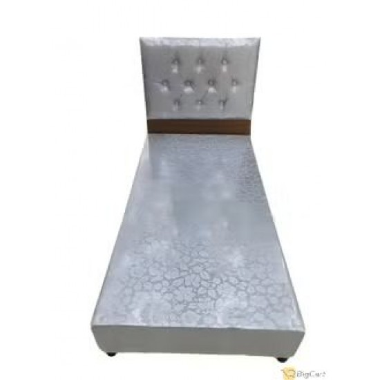 Timeless Luxury: Classic Wooden Box Bed with Faux Leather Backrest (90x190 cm) - GILD-01W