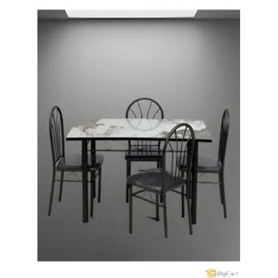 5 Piece Ceramic Dining Table Set with 4 Chairs Iron Base 70x120 cm - Dng-03