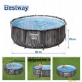 Bestway Power Steel Swim Vista Series Pool Set Filter Pump+Ladder+Cover 4.88M X 1.22M 26-56725