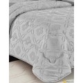  Set Double bed comforter with a prominent pattern, consisting of 6 pieces light gray
