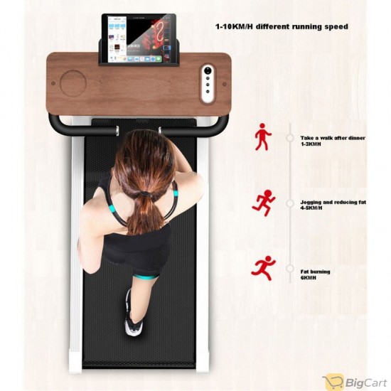 BODY BUILDER FOLDABLE FITNESS TREADMILL HOME FOLDING RUNNING MACHINE ELECTRIC MULTIFUNCTIONAL WALKING MACHINE W/ REMOTE CONTROL 220V-38-33-1193 Brown