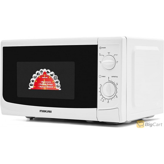 Nikai 20 Ltr700W Electric Microwave Oven With Defrosting Function, 2 Years Warranty, Nmo515N9A - White