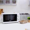 Geepas GMO1894 20L Microwave Oven | 1200W Solo Microwave with 6 Power Levels and a Timer | Cooking Power Control with 2 Rotary Dials & Defrost Settings | White