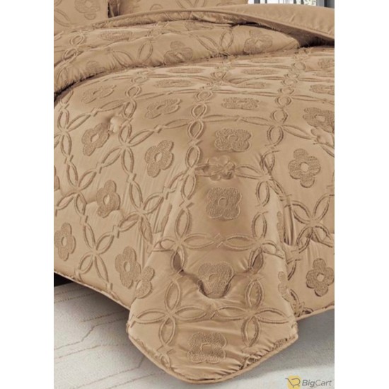  Set Double bed comforter with a prominent pattern, consisting of 6 pieces brouwn
