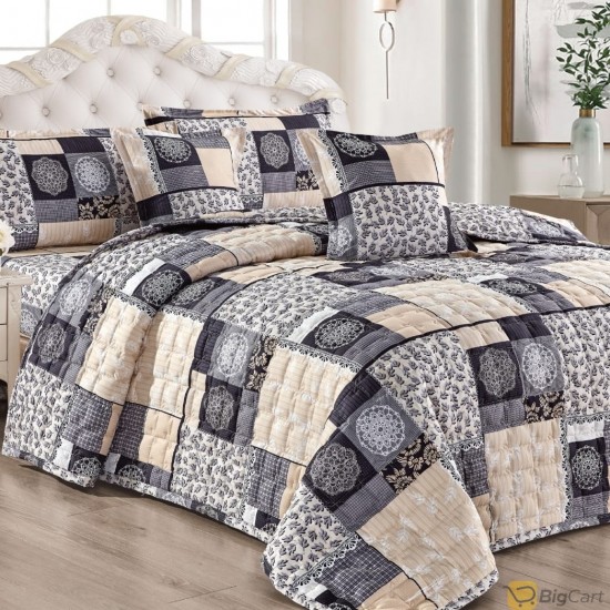 Moonlight Compressed Comforter Set, 6 Pieces Luxurious Patterned King Size Multicolour03