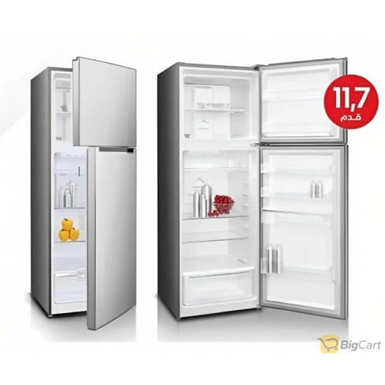 General Goldi Refrigerator 333 Liters 11.7 Feet Two Doors Steam Color Steel - GR344NF