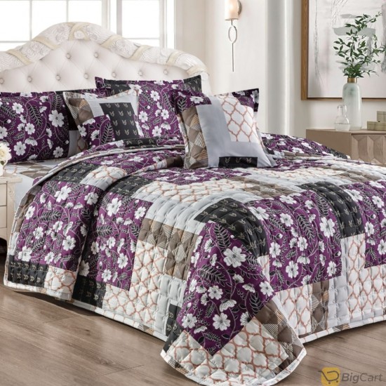 Moonlight Compressed Comforter Set, 6 Pieces Luxurious Patterned King Size Multicolour01