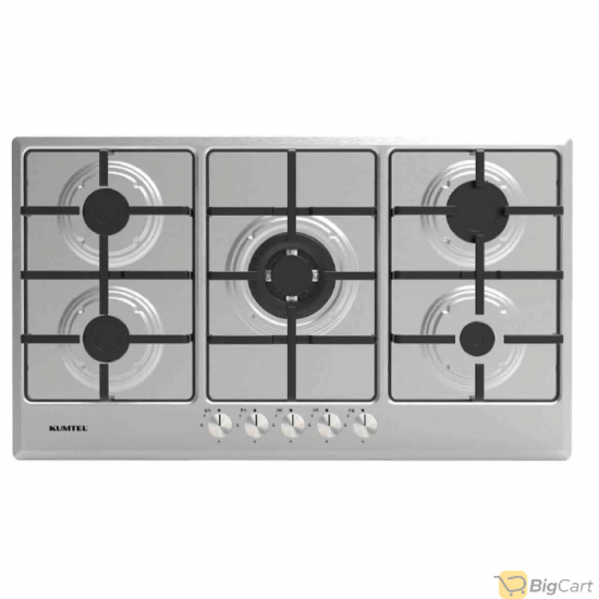 Built-in gas hob, 5 burners, 90 cm, steel (Turkish), M9-50BTF