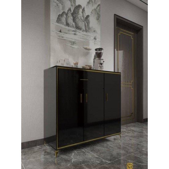 Shoe Cabinet with Drawer and 3 Doors - Wooden Cabinet, 100 cm x 45 cm x 100 cm - Zahrat-27