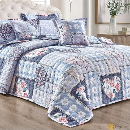 Moonlight Compressed Comforter Set, 6 Pieces Luxurious Patterned King Size Multicolour08