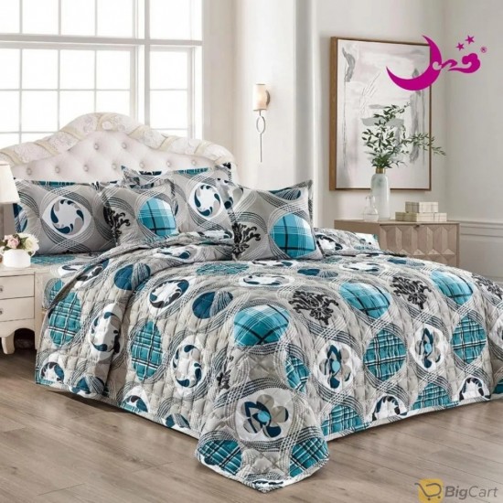 Moonlight Compressed Comforter Set, 6 Pieces Luxurious Patterned King Size Multicolour04
