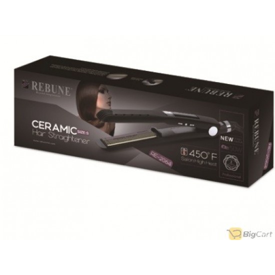 REBUNE Professional Ceramic Hair Straightener Black 9.5 inches RE-2064