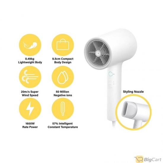 Xiaomi Hair Dryer with Ionic Technology 1600W 300H - White - HK4782BHR