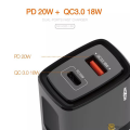  MOXOM Wall socket Q3 / PD 20W fast charging with two USB ports Black