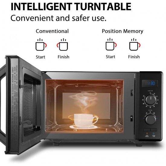Toshiba microwave, 23 liters, 900 watts, with grill, 8 automatic menus, black color: MW2-AG23PF(BK)