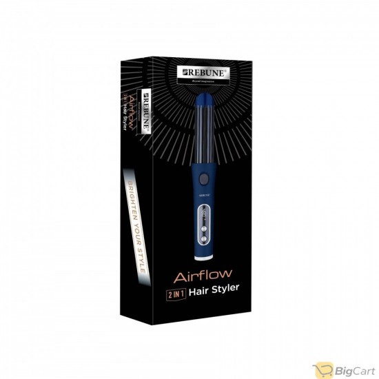 Rebune 2 in 1 Ceramic and Hair Straightener – 36 Watts, Blue RE-2097