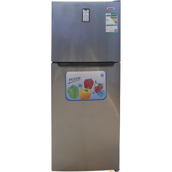 Basic Double Door Refrigerator 11 Feet - Silver BRD-380MLSS