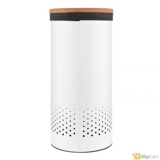Brabantia Laundry Bin 35 Litre with Ventilation Holes And Cork Lid, White