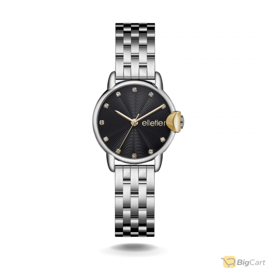 elletier Women's Stainless-Steel Watch Silver/Black-324095933