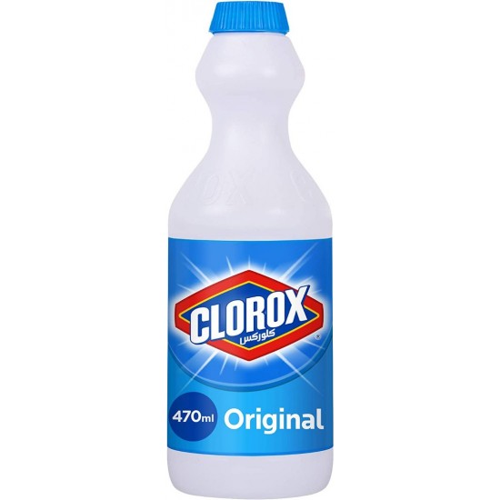 Clorox Original Liquid Bleach, Household Cleaner And Disinfectant, Kills 99.9% Germs And Viruses, 470ml