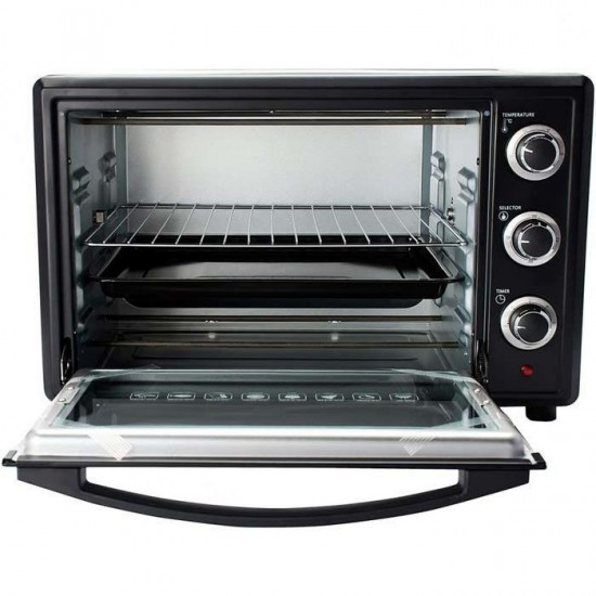 Dots Electric Oven 45 Liter Double Glass Door With Grill TOB-45R Black