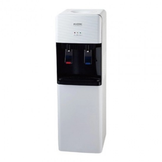  برادة ماء كيون حار و بارد مع كبينة تخزين سفلية أبيض/أسود موديل KWD/005WB