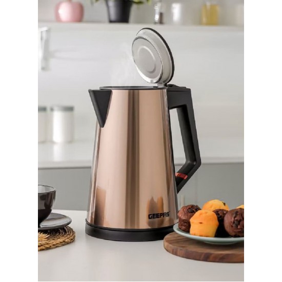 Three-layer stainless steel electric kettle, 1.7 liters, 2200 watts