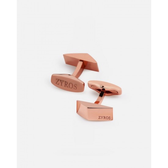 Cufflinks for men with a modern design in rose gold color