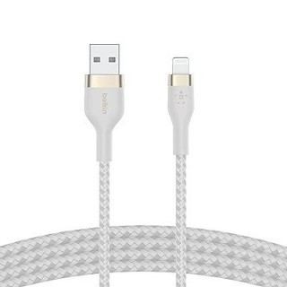 Belkin BoostCharge Pro Flex Braided USB Type A to Lightning Cable (1M/3.3FT),  MFi Certified Charging Cable for iPhone 14/14 Plus, 13, 12, Pro, Max, Mini,  SE, iPad and More - White
