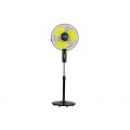 16 inch High Speed Pedestal Fan with 3 Blades And 3 speed Variants 130 W GF21126 Black , Yellow