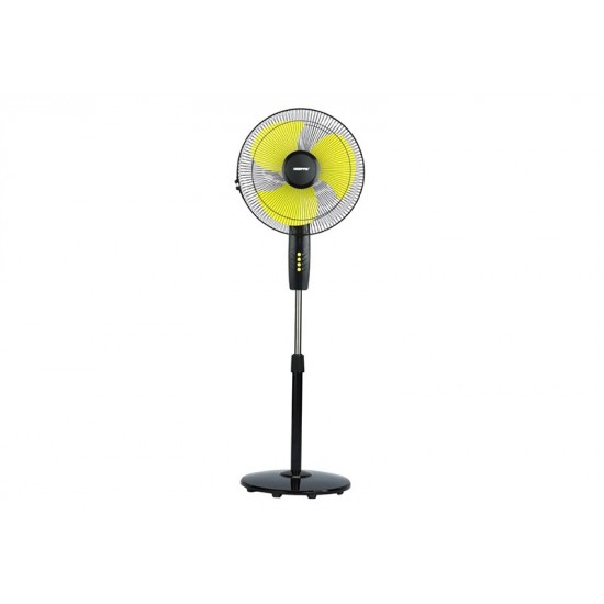 16 inch High Speed Pedestal Fan with 3 Blades And 3 speed Variants 130 W GF21126 Black , Yellow