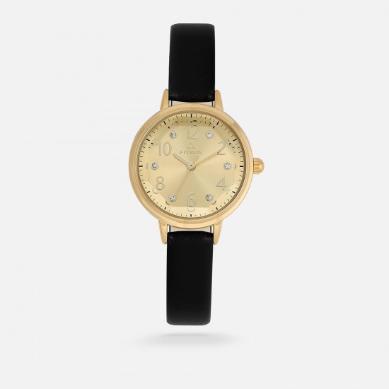 FT9237L010201|Women's Black Leather Band Watch
