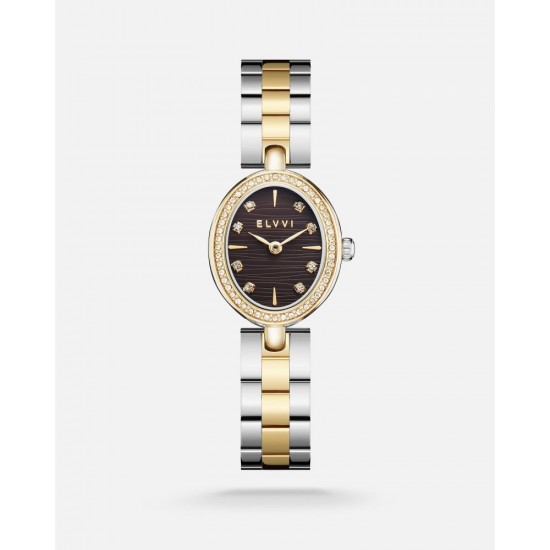 Women's watch with a steel belt in silver and gold