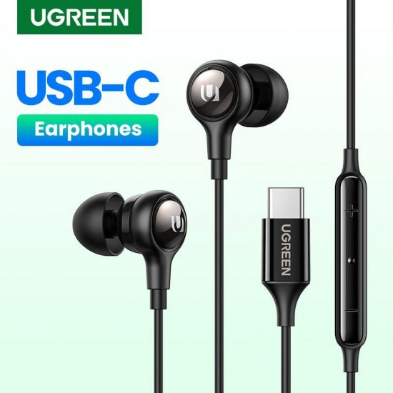 Ugreen Wired Earphones with mic Type-C Connector - Black