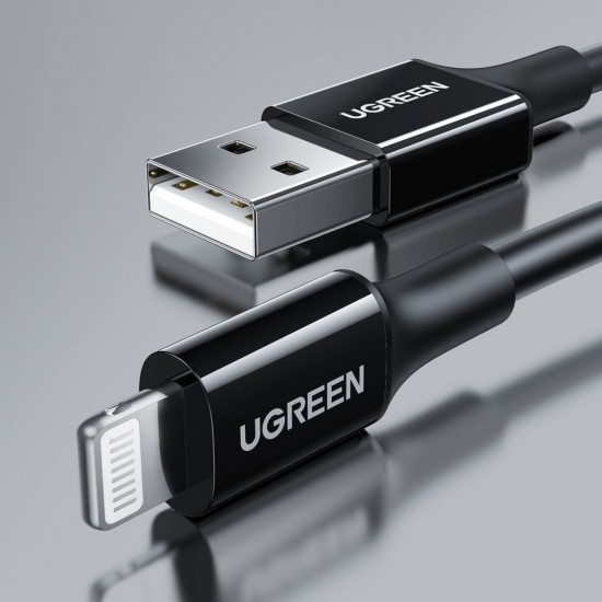 سلك شاحن يوجرين USB إلى آيفون بطول 1 م - أسود