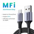 UGreen Aluminum Braided Charging and Sync Data Cable USB to Lightning 1m - Black