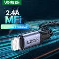 UGreen Aluminum Braided Charging and Sync Data Cable USB to Lightning 1m - Black